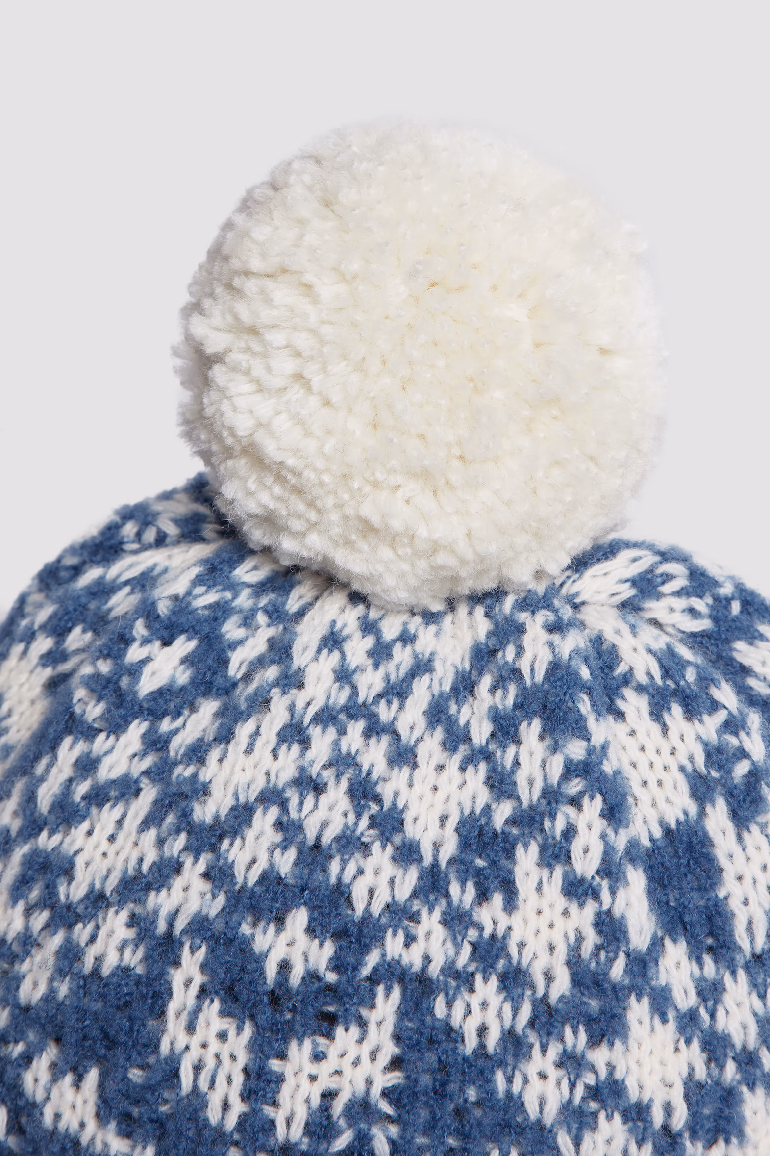 Gorro con pompón de lana de bouclé Niña Blanco & Azul Claro Moncler 4